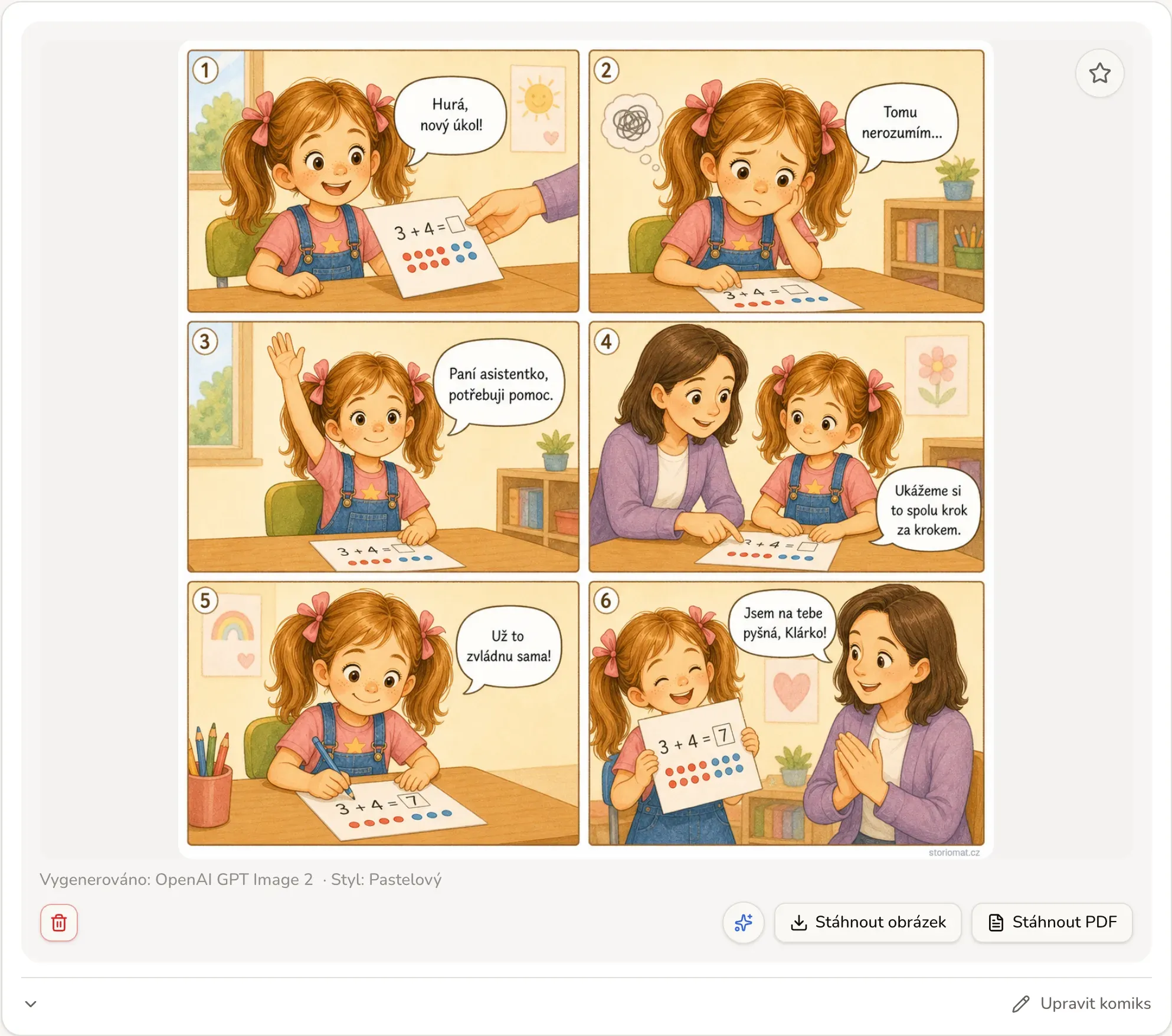 Hotový komiks o Klárce v šesti políčkách
