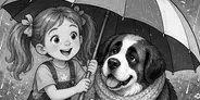 Komiks „Klárka a Bagr v letní přeháňce“ ve stylu Černobílý noir