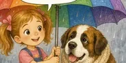 Komiks „Klárka a Bagr v letní přeháňce“ ve stylu Pastelový